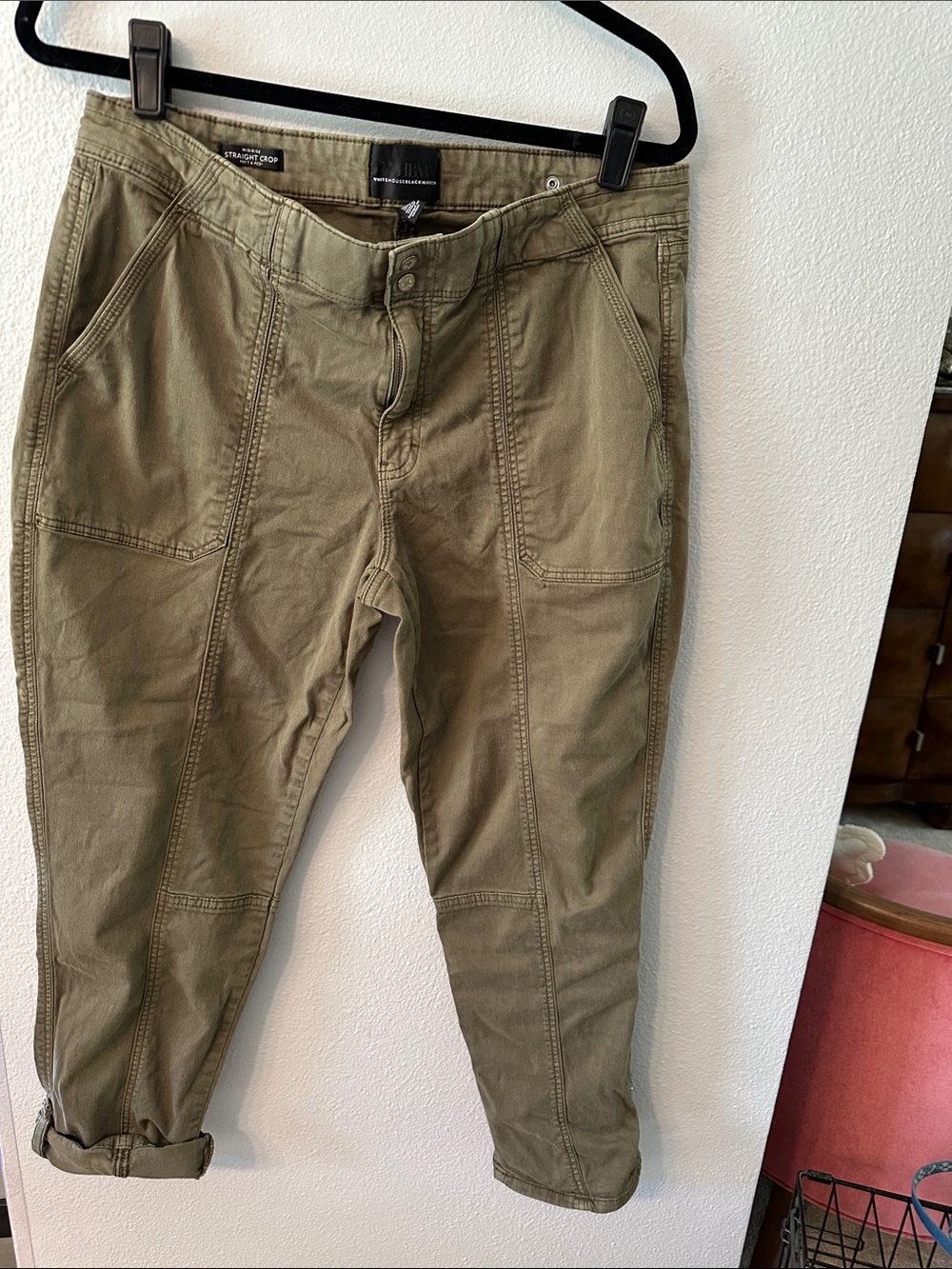 White House Black Market Cropped Cargo Pants 14 Mid-Rise